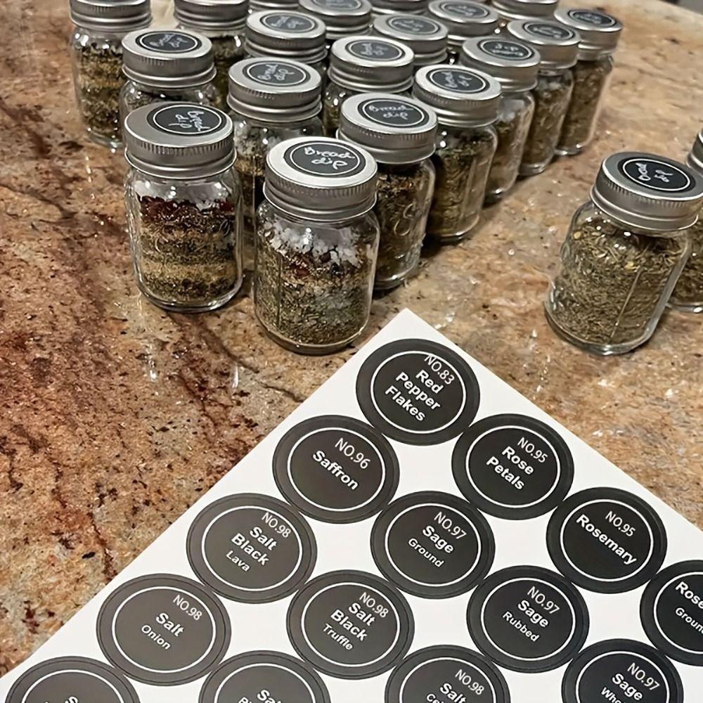 5 листов 180 шт./набор Меловая доска Наклейка для бутылок с приправами Этикетки для банок Мейсона