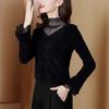 Winter New Splicing Long-sleeved T-shirt Women's Bottoming Shirt with Small Shirt Top