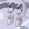 Pendientes Fashion Ear Jewelry Stainless Steel Horse Dog Bone Marine Animals Dangle Hoops Earrings For Women Men Round Piercing