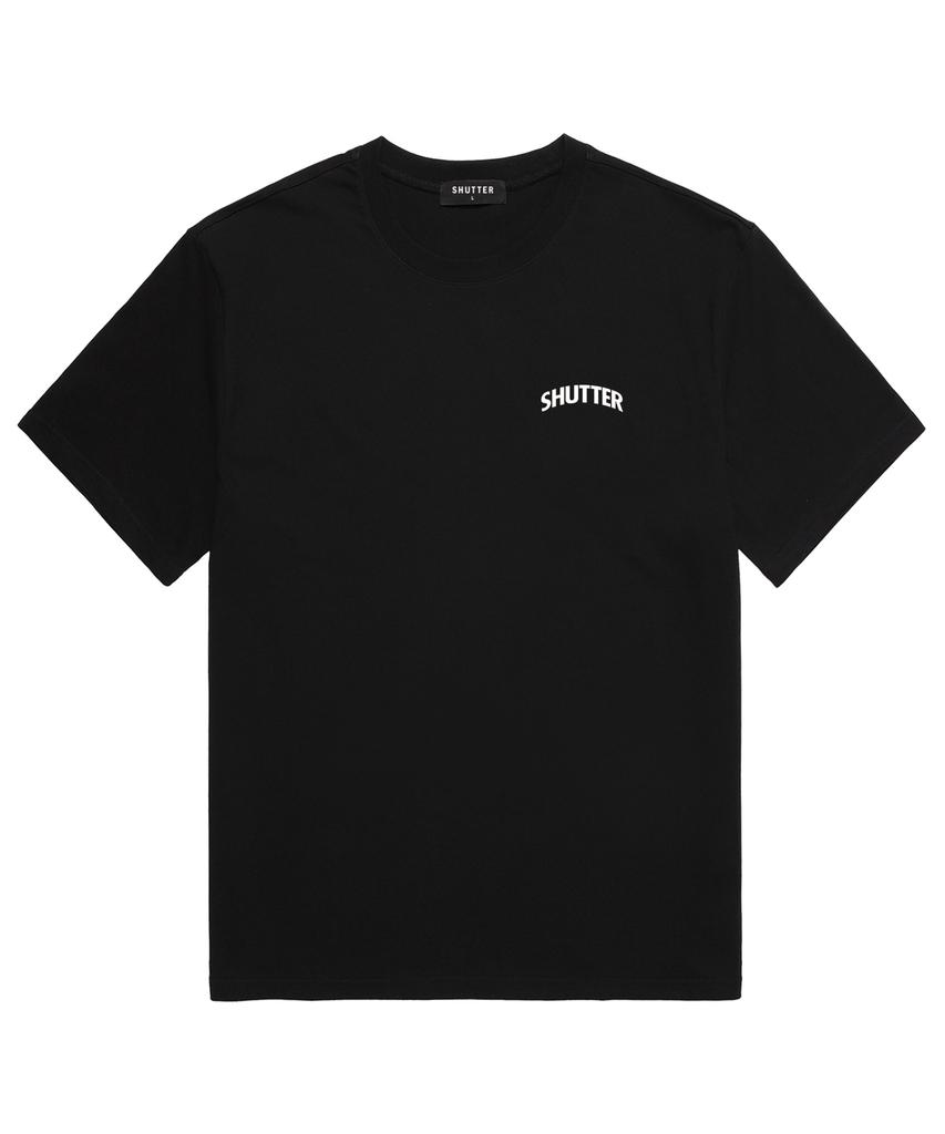 SHIRTER Футболка оверсайз с коротким рукавом и маленьким логотипом-аркой (Sdts202) черный