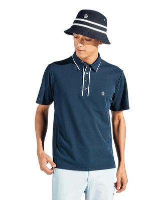 Мужская рубашка-поло Munsingwear Standard с коротким рукавом, Made in Golf NV00, Япония, Защита от солнца, Влагоотводящая, Быстросохнущая, MG5SHS06M, Темно-синий,