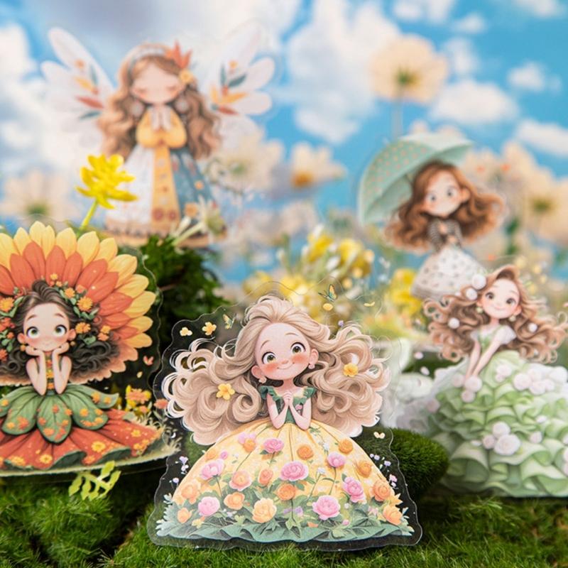 Наклейка для журнала Наклейка с мультяшной девочкой Наклейка для скрапбукинга Наклейка с пейзажем Наклейка с цветами Декоративная наклейка