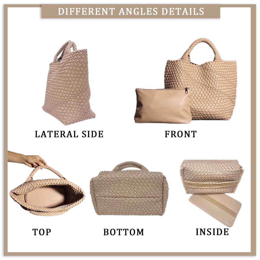 Женская большая модная плетеная сумка-тоут - Универсальная двухручная сумка-шоппер «мать-ребенок»