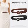 Fashion Korean Version of Women's Braided Belt Without Punching Retro Versatile and Simple Matching with Casual Jeans Decorative Belt