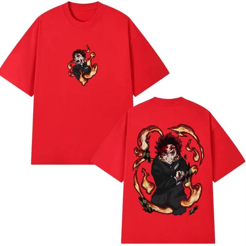 Anime Demon Slayer Kamado Tanjirou Graphic Tshirt Men Women Clothing Fashion Casual Tshirts 100 Cotton Short Sleeve T Shirts