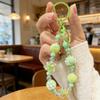 Ручная роспись, брелок-ключница с бусинами, конфетные цвета, с карабином-лобстером, для телефона, сумки, защита от потери