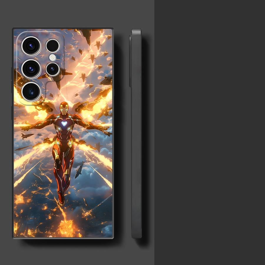Marvel Молния Железный Человек Чехол для телефона Samsung Galaxy S26 S21 FE Note 20 Ultra 8 9 10 S25 Ultra S24 Plus S10 S9
