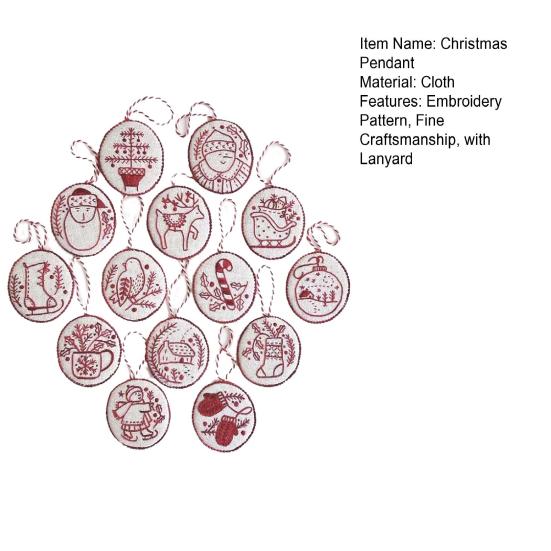 14 шт./набор Набор для вышивания Рождественское украшение Веселый Яркий Снежинка Олень Узор Подвеска для елки Рукоделие