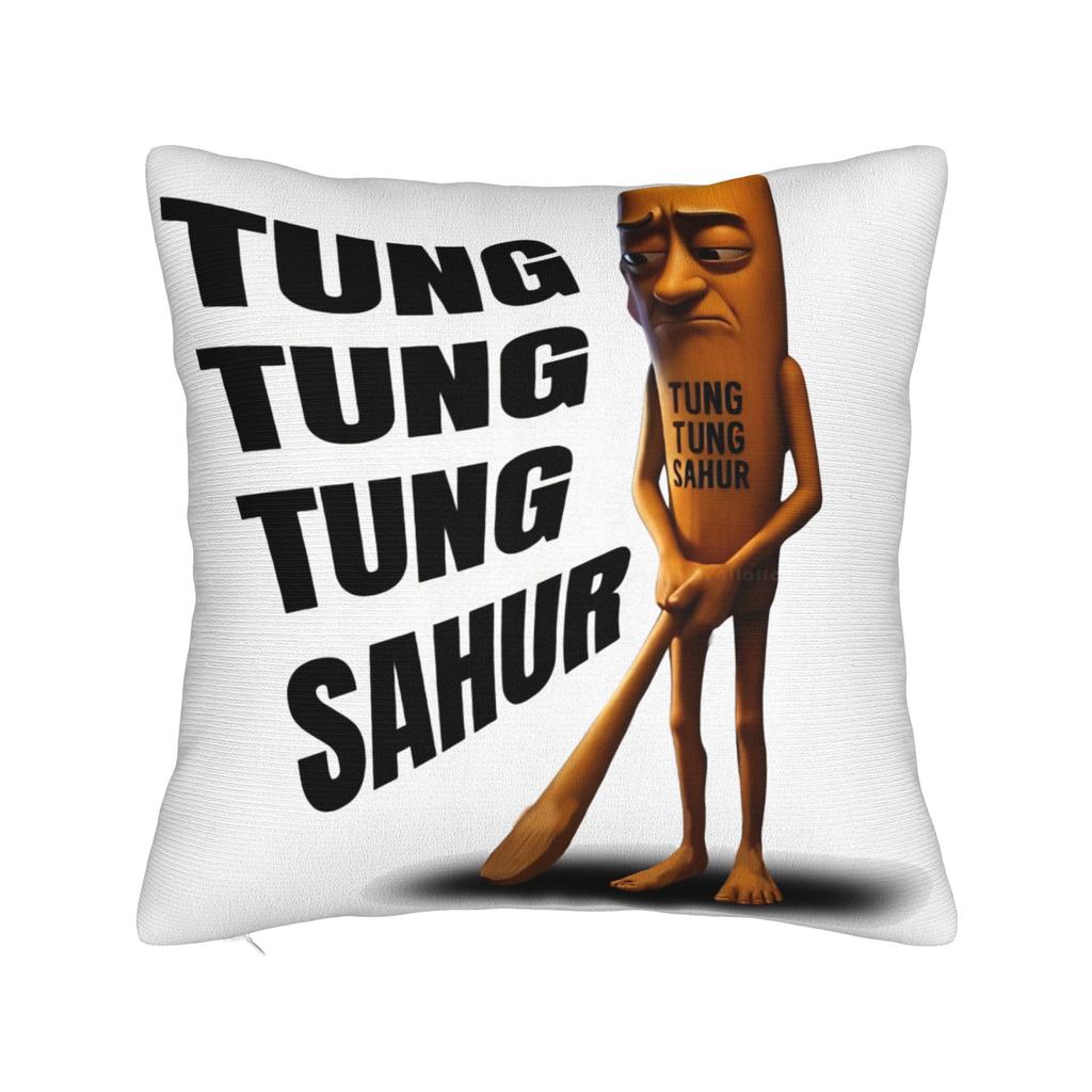 Tung Tung Tung Sahur Funny Meme Pillow Case  Graphic Pillow Cover For Wedding Party Home Decor Cute Funny Pillowcases