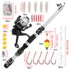 FTK Complete Fishing Kit: 1.8m/5.91ft Lightweight Fibreglass Spinning Rod and Reel Combo Cool Pack - for Fresh and Salt Water, Hooks