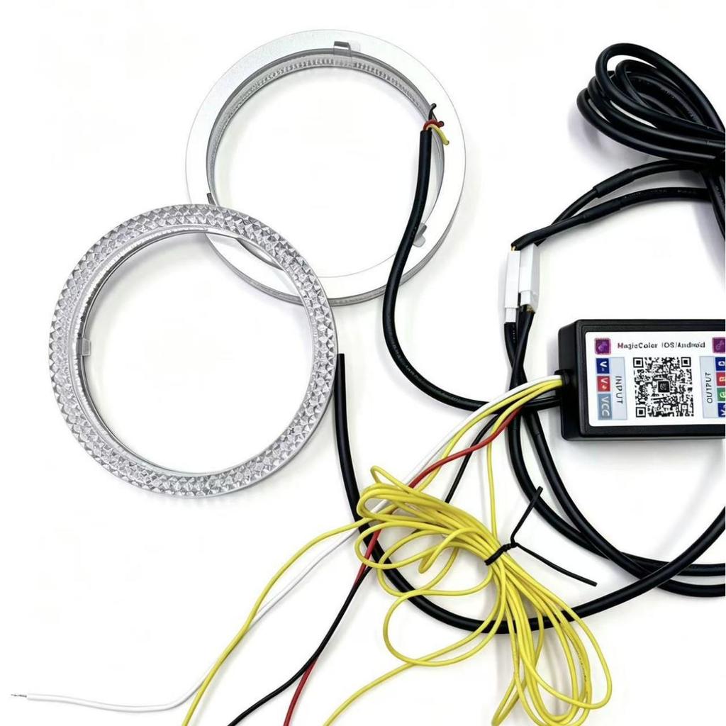 WRGB Кольцо Ангельский Глаз 3.0'' с Bluetooth и Поворотниками, 210 Режимов