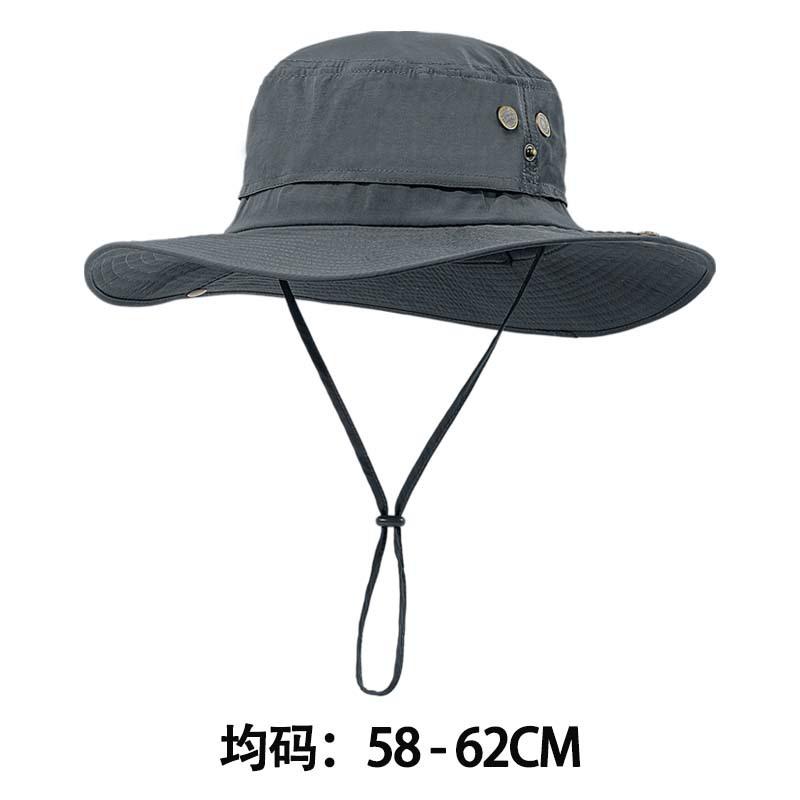 Summer Big Head Circumference Outdoor Mountaineering Hat Men's Anti-ultraviolet Big Eaves Sunshade Bucket Hat Women's Foldable Sunscreen Hat