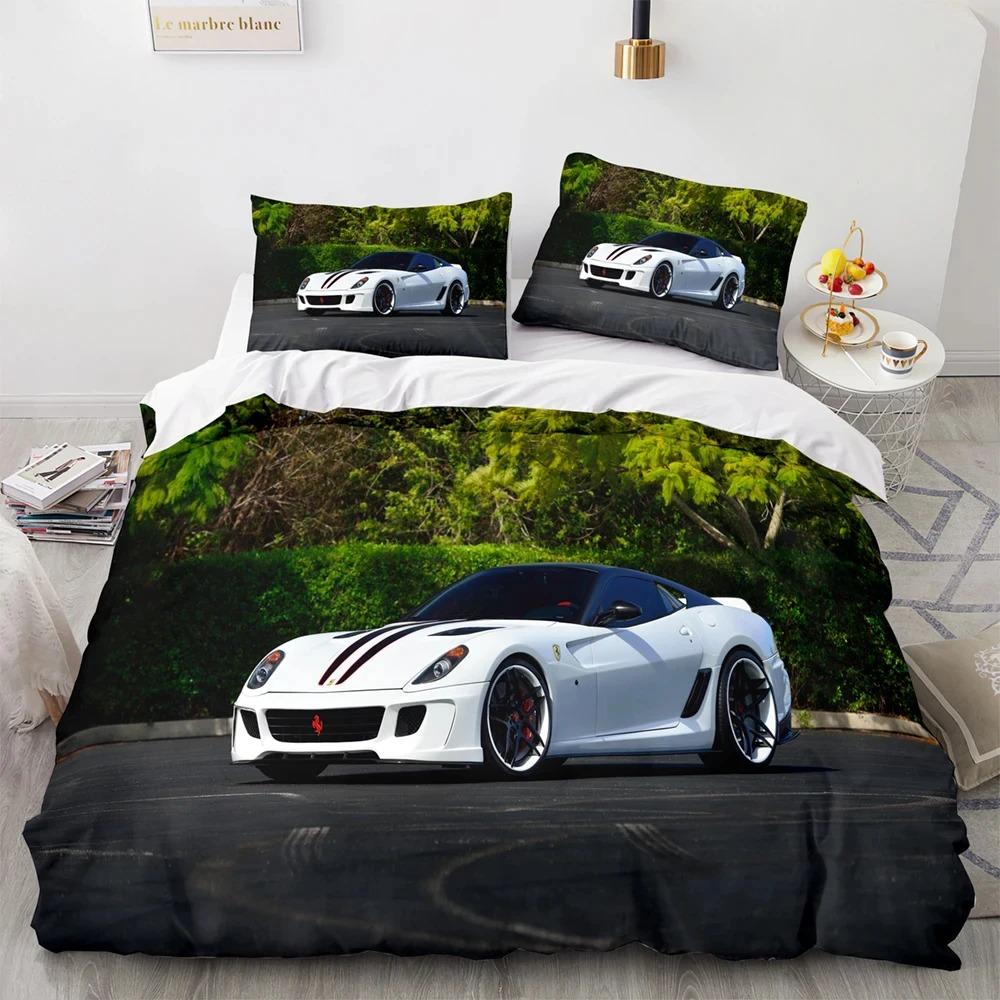 Комплект постельного белья Sports Car Racing Single Twin Full Queen King Size SUV Truck Bed Set Aldult Kid Bedroom Duvetcover Sets Men Boy Gift