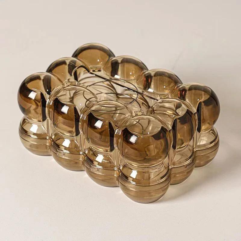 Nordic Light Luxury High-view Tissue Box Home Living Room Coffee Table Storage Box Creative Transparent Tissue Box