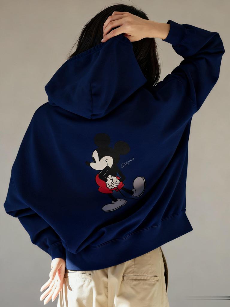 Мужская женская толстовка с капюшоном оверсайз с принтом Микки Мауса Дисней, уличная одежда, свободная повседневная толстовка, куртка, мода осень/зима, топы Y2k
