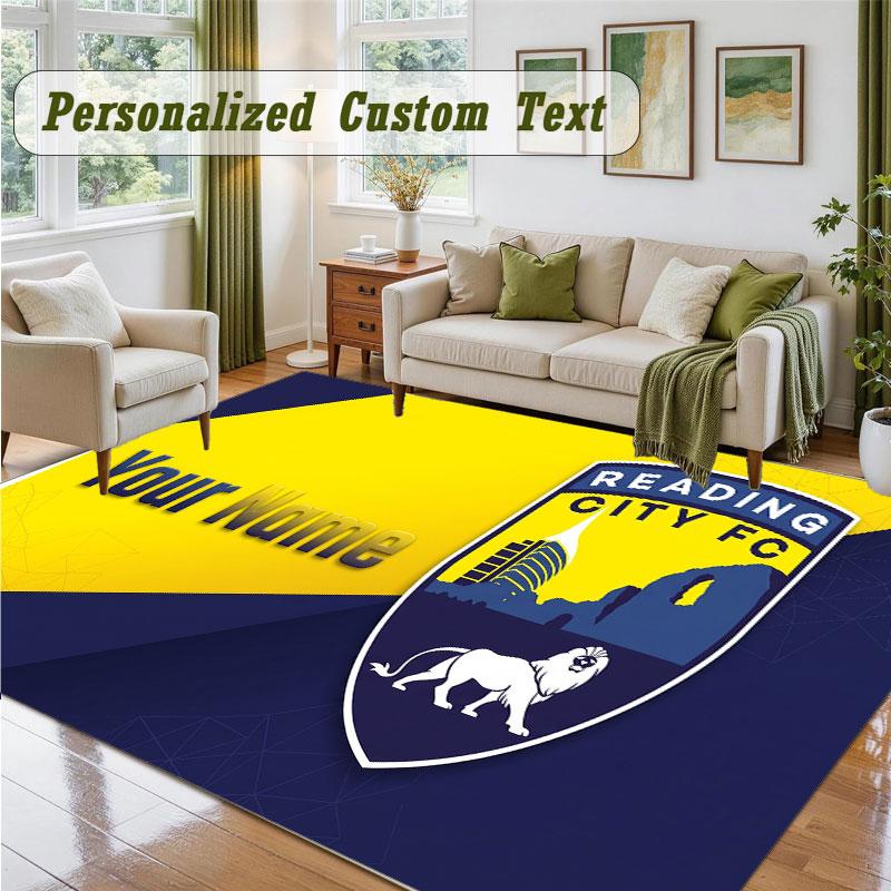 Crystal Velvet Square Rug Custom NameReading FC Pattern Non Slip Home Floor Decor Rug