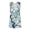 Square Collar Tank Top Women Print Tank Tee Casual Loose Fit Sleeveless Shirt