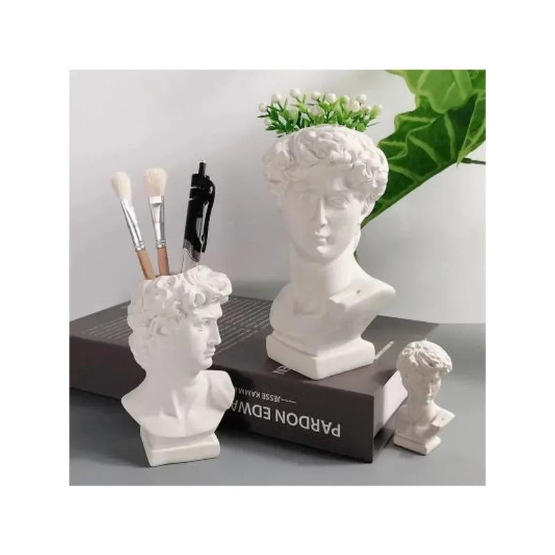 Креативный держатель для ручек из смолы, скульптура Давида, портретная статуэтка, органайзер для стола, коробка для хранения, предметы искусства, настольный декор, офисные принадлежности