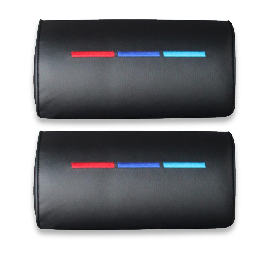 2 шт. PU кожаная подушка для сиденья, подголовник, подушка для шеи, подушка для автомобиля, подголовник для BMW