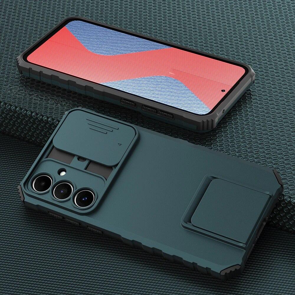 Противоударный бронированный жесткий чехол для Samsung A55 5G A35 A25 161 A15 A05, защита объектива слайд-камеры, чехол для телефона с подставкой для Galaxy A05S A 55 35