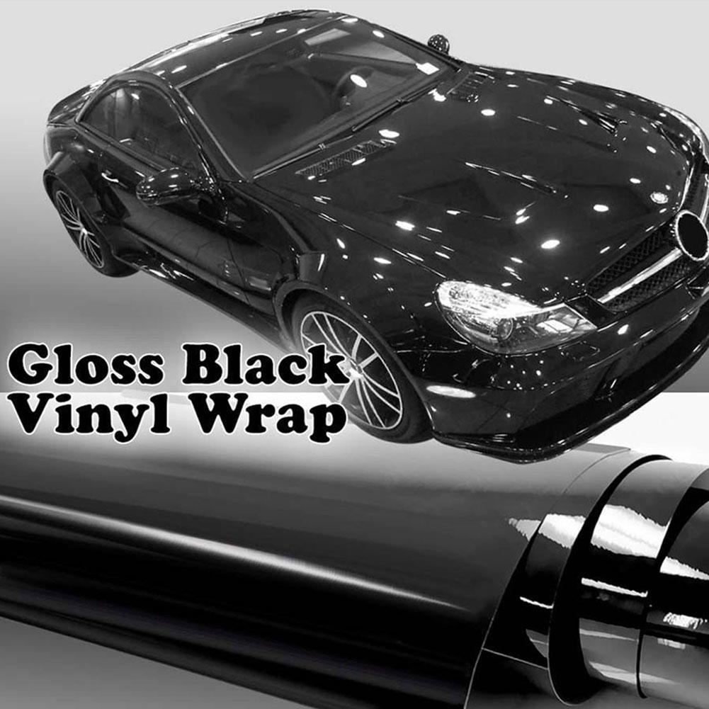 152x30 см черная глянцевая виниловая пленка, глянцевая автомобильная пленка, наклейка с воздушными пузырьками, обертывание мотоцикла, автомобиля, автомобильные аксессуары