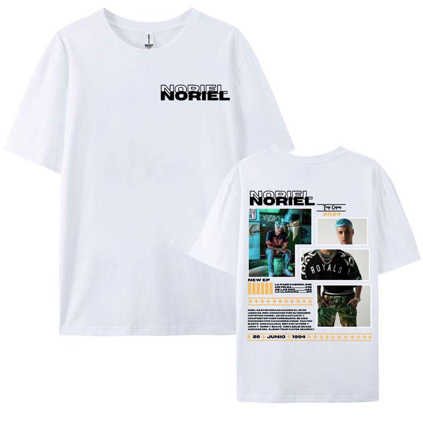 Rapper Noriel Album Tour Cover Tshirts for Men Women Hip Hop Pop Music Harajuku Y2k T Shirt Male High Quality Oversized Tshirt