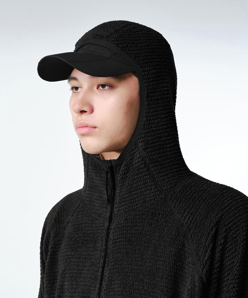 MUSINSA STANDARD [City Leisure] Mesh Fleece Hooded Zip-Up [Black]