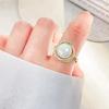 Crossed Bling Rhinestone Elegant Open Adjustable High Gloss Faux Pearl Finger Ring Jewelry