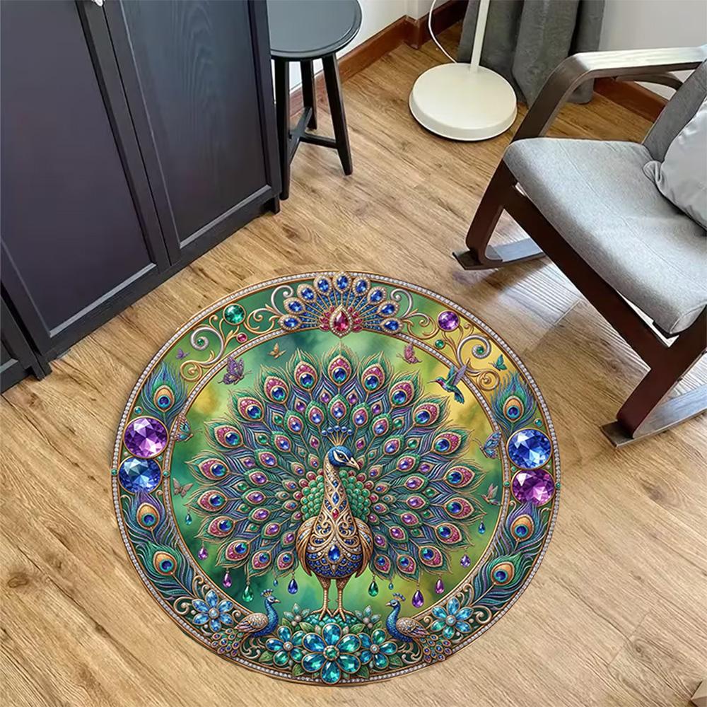 1pc home carpet galaxy peacock design for office decor bedroom gift living room non-slip carpet