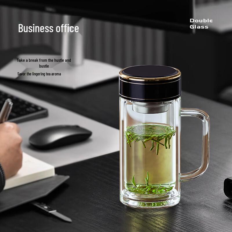 Mingguang Double-Layer Glass Tea Cup with Infuser