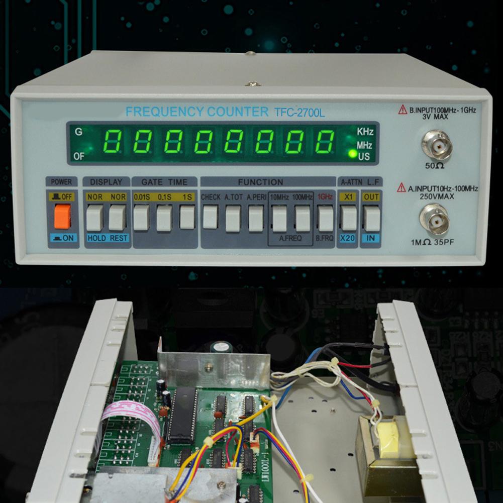 TFC-2700L Многофункциональный частотомер 8 светодиодных индикаторов Прибор 10 Гц - 2,7 ГГц Высокоразрешающий частотомер