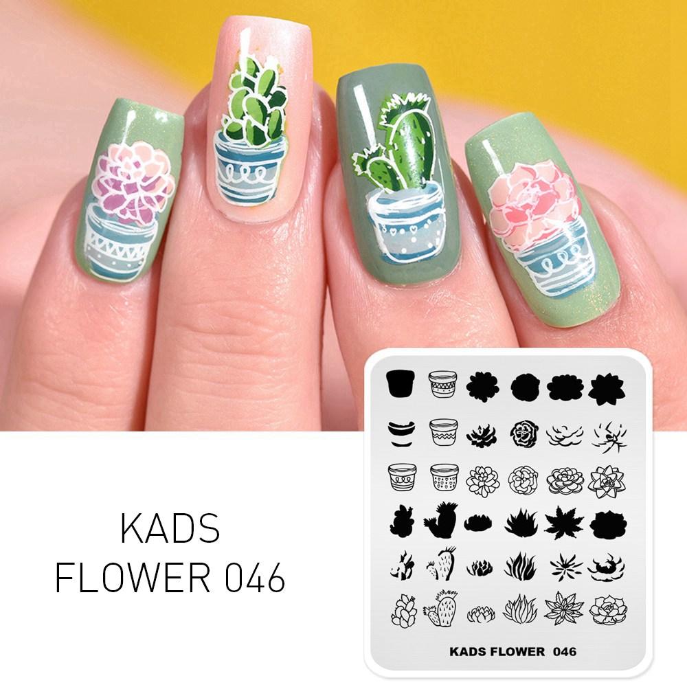 kads 53 Flower Series Nail Stamping Plates DIY Manicure Stamping Plate for Nail Art Template Nail Art Stamp Plates