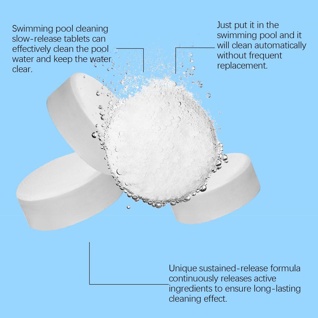 Таблетки медленного высвобождения для очистки бассейна Дезинфекция воды в бассейне Дезодорирующие очищающие Многоцелевые очищающие шипучие таблетки