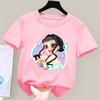 KPop Demon Hunters Child Short Sleeve T-shirt Boys Girls Anime Print Polyester Tops Cartoon Summer Casual Tees Birthday Gifts