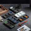 7.5 Inchs Ceramics 3 Grids Dipping Sauce Plate Japanese Retro Household Vinegar Dish Restaurant Hot Pot Dipping Sauce Tableware