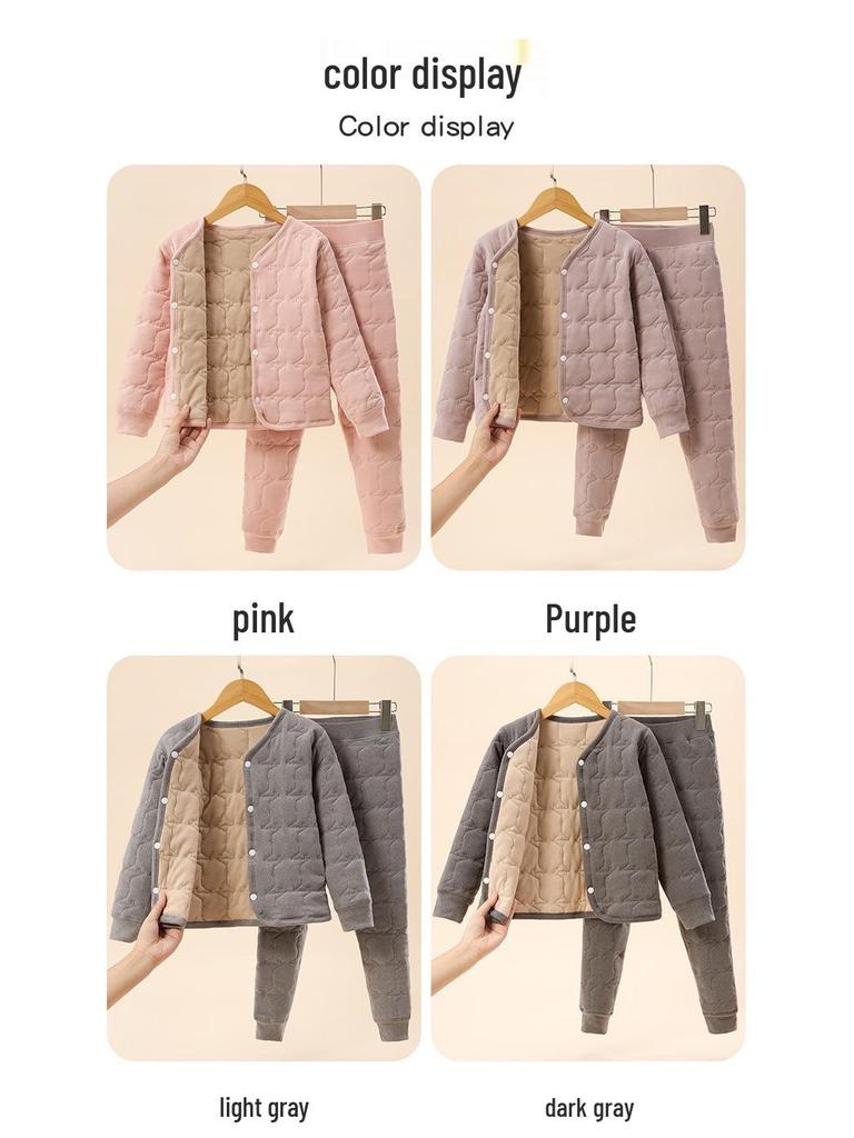 Зимний детский флисовый хлопковый комплект куртка и брюки - Теплая школьная форма для мальчиков и девочек