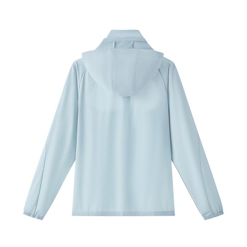 Solid quality ice silk sunscreen clothing men and women couples removable hat UV protection skin clothing sunscreen jacket