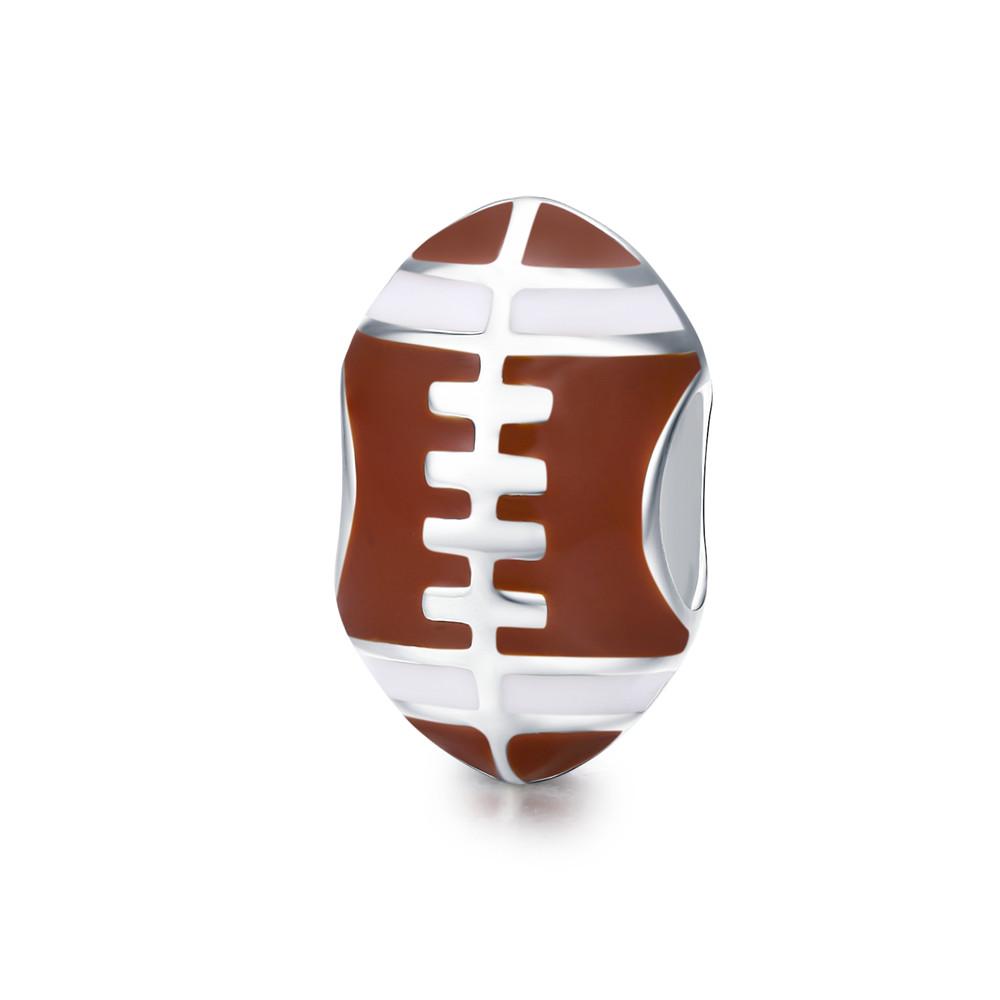 WOSTU 925 Silver Sports Series Charm Pendants Golf Badminton Rugby Basketball Volleyball Beads DIY Gift For Sport Player Family