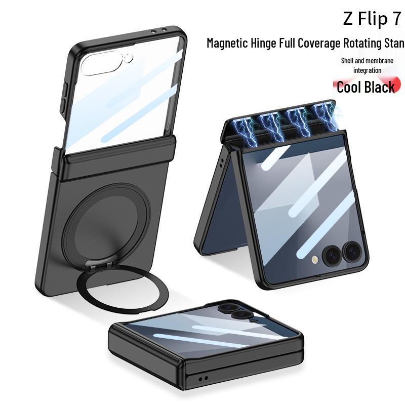 Магнитный чехол Samsung Z Flip7 с вращающейся подставкой и защитой шарнира по всей поверхности