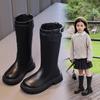Classic Children's Winter Boots Black Simple Girls' Cotton Boots Thick Bottom Round-toe Kids Fashion Boots Versatile Non-slip