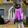 Large Crashing Witch Into Tree Halloween Decoration Outside Flying Witch Hitting Tree Prop for Outdoor Yard Garden Lawn Front Porch Decor