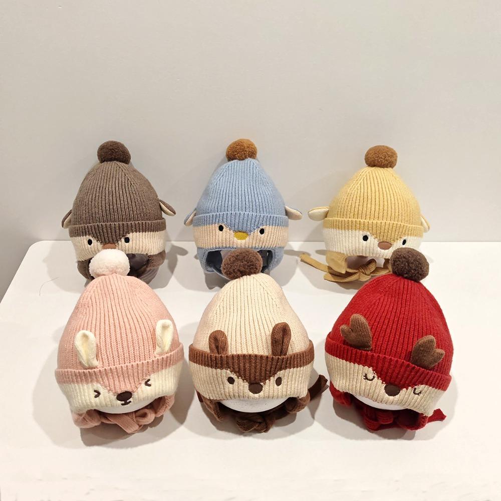 Soft Knit Kids Beanie Warm Thick Knitted Beanie Wind Proof Kids Hat Daily Outdoor