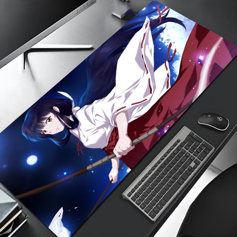 Игровой коврик для мыши Inuyasha с блокирующим краем, большой, для компьютера, геймера, большой, кавайный, резиновый, арт-коврик для мыши, коврик для стола ноутбука