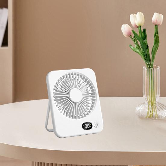 Портативный настольный вентилятор Перезаряжаемый постоянный вентилятор емкостью 1200 мАч с батарейным питанием и цифровым дисплеем Сверхтихий складной настольный вентилятор 5 регулируемых скоростей