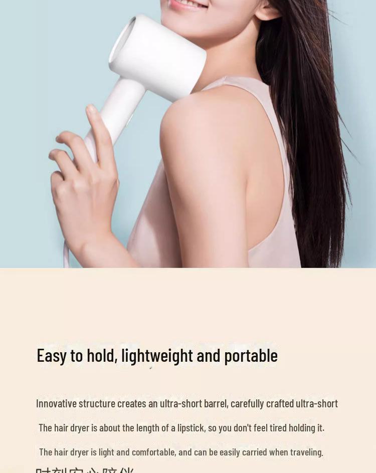 Фен Xiaomi H300 с отрицательными ионами: Быстросохнущий, высокоэффективный уход за волосами для студенческих общежитий