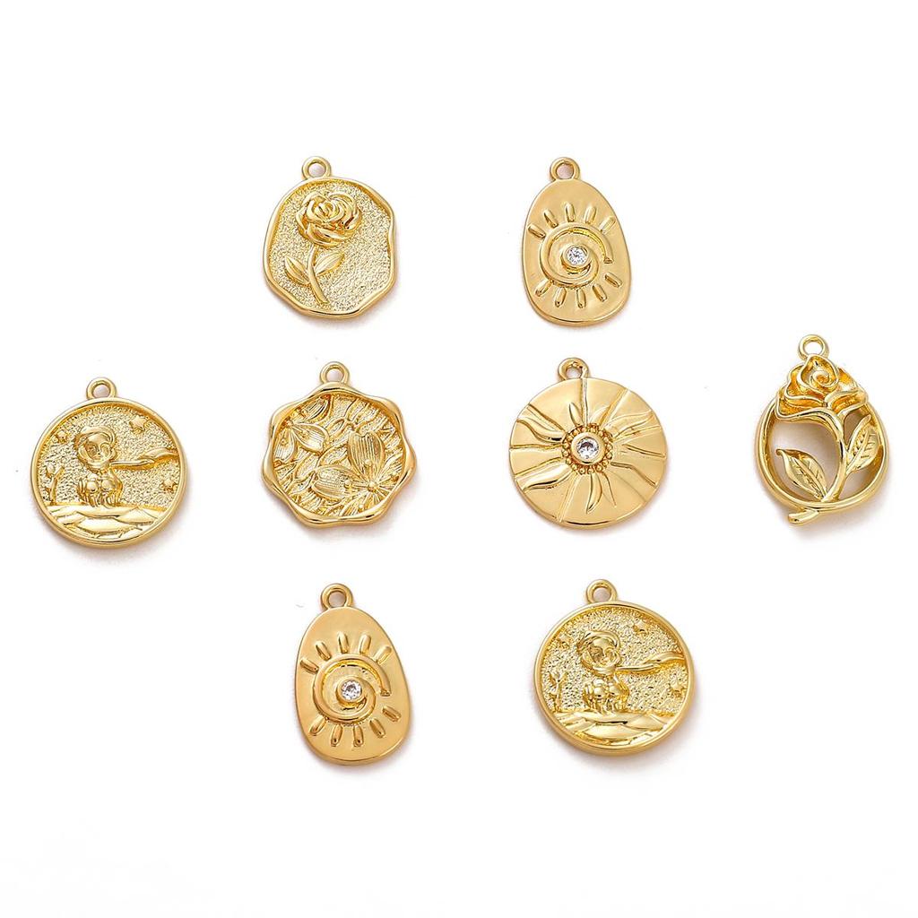 Copper Prince Rose Sun Pendant For DIY Jewelry Making Craft Accessories