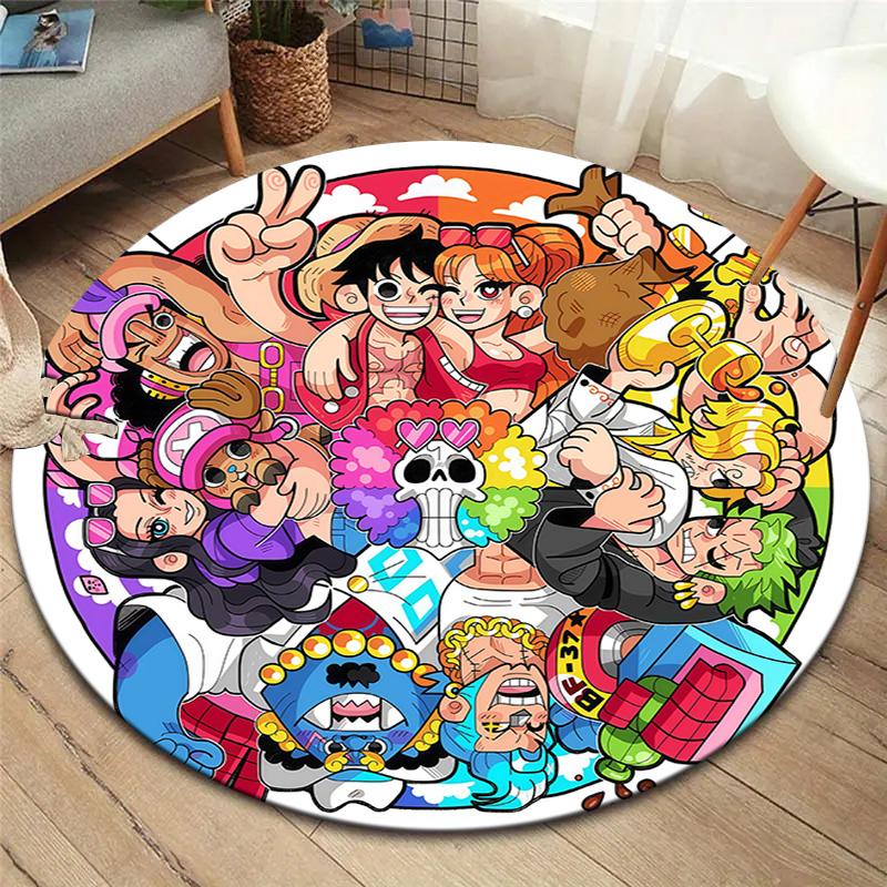 Ковер круглый с изображением Манки Д. Луффи из One Piece, ковер для гостиной, спальни, дивана, игровой комнаты, нескользящий коврик