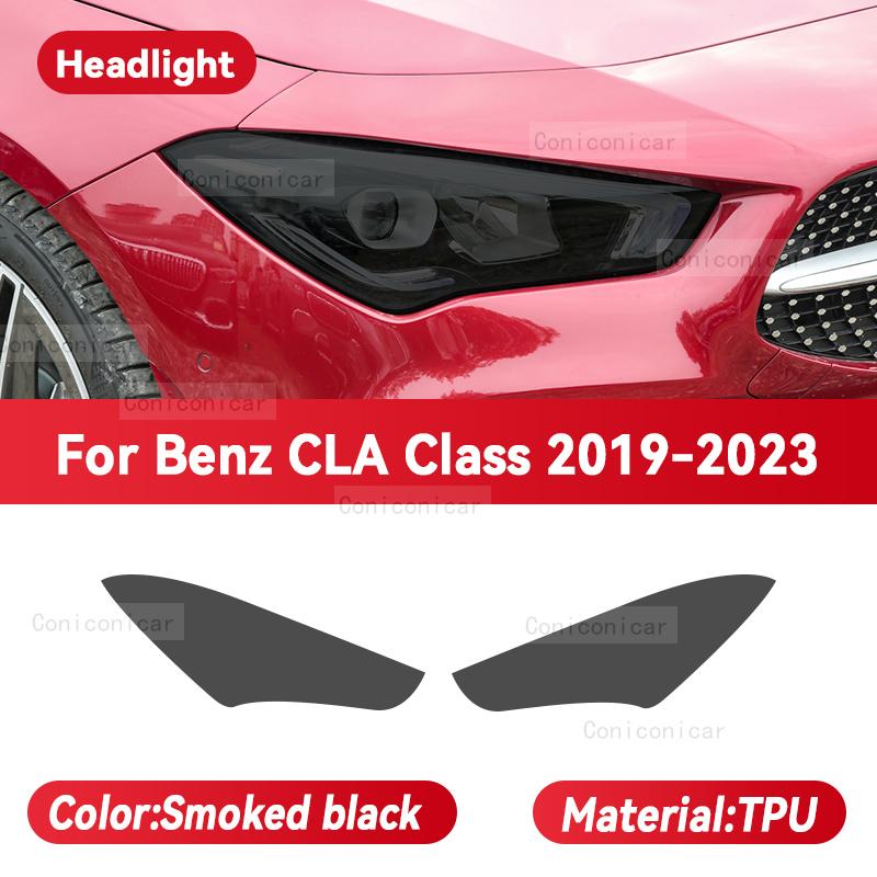 Для Mercedes Benz CLA Class 2013-2023 автомобильные фары, черная защитная пленка из ТПУ, передний светильник, оттенок, изменение цвета, наклейки, аксессуары