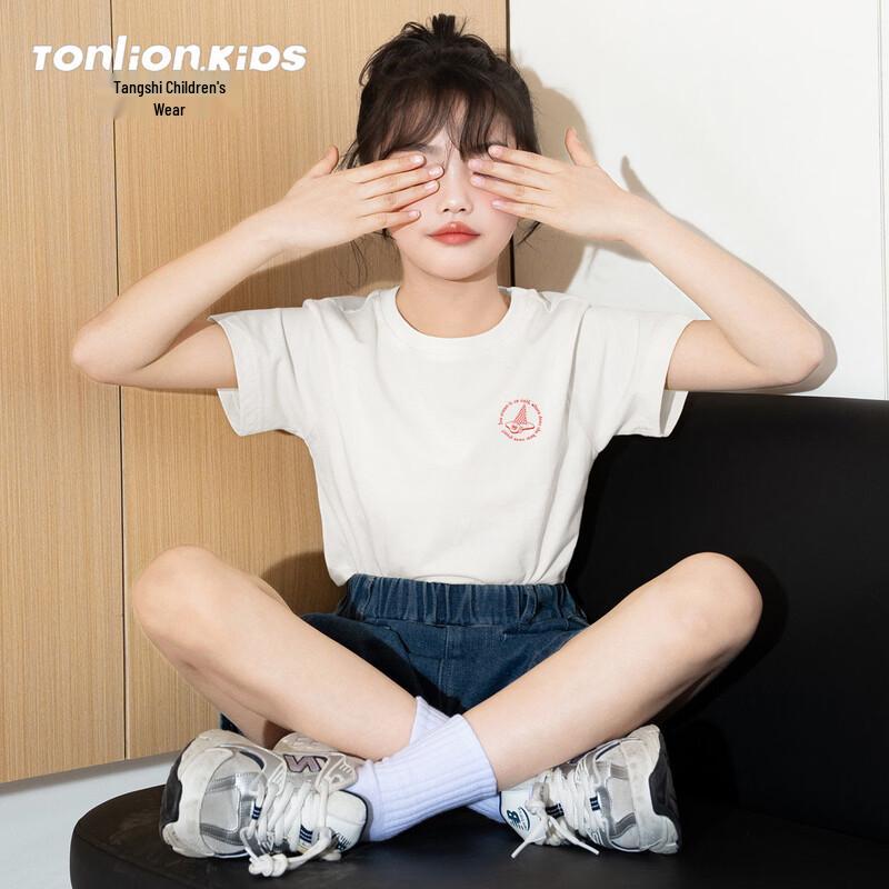 Tongshi Girls' 2026 Summer Short Sleeve T-Shirt