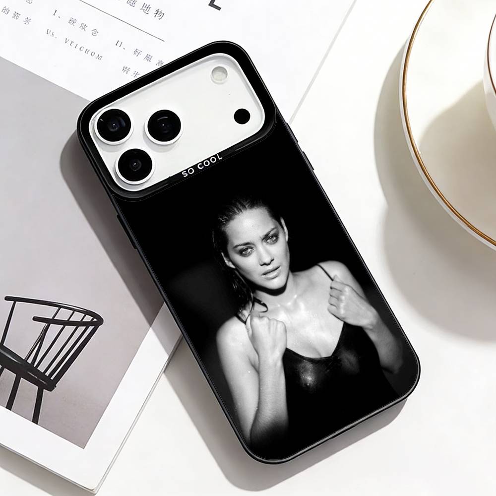 M-Marion C-Cotillard Portrait Art Phone Case For iPhone17,16,15,14,13,12,Pro Max Black Colorful Phone case